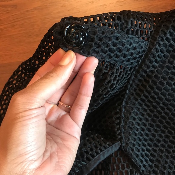 Samuel Dong Black Eyelet Trench Coat - Picture 5 of 6